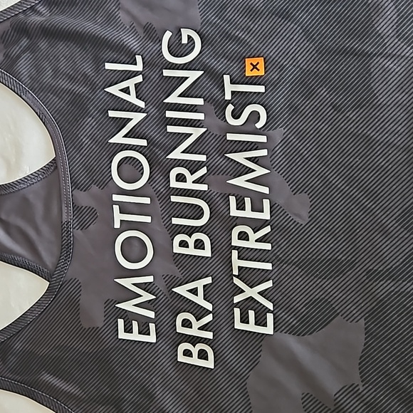 Truth-Finish It Emotional Bra Burning Extremist Tank Top Black Womens Medium - Picture 2 of 9